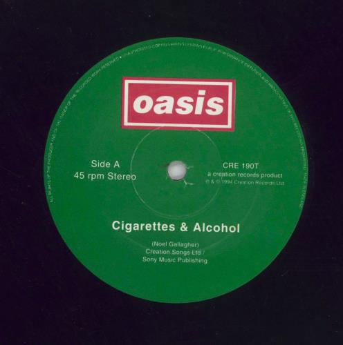Oasis Cigarettes&Alcohol 12inch UKオリジナル Oasis Cigarettes & Alcohol UK 12